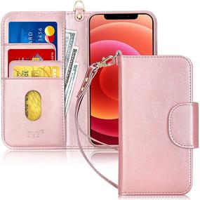 img 4 attached to 📱 FYY iPhone 12 Case/iPhone 12 Pro Case - Luxury PU Leather Wallet Flip Folio Cover with Kickstand, Card Slots, and Note Pockets - Rose Gold - Compatible with iPhone 12/12 Pro 5G 6.1