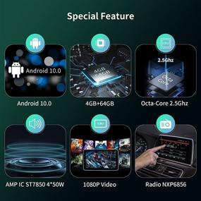 img 2 attached to 🚗 Автомагнитола Viabecs Android 10.0 с поворотным сенсорным экраном: двойная панель управления с памятью 4G 64G, 36-EQ DSP, беспроводным Apple Carplay, Bluetooth 5.0, интегрированной навигацией, WiFi, USB, AM FM, управлением с кнопок рулевого колеса.