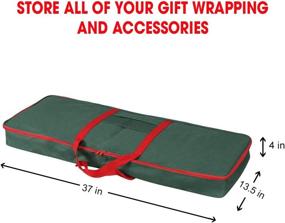 img 3 attached to Primode Christmas Wrapping Paper Storage Box with Pockets, Large Gift Wrap Storage Container Bag (37” x 14” x 4”) - Durable 600D Oxford Material (Green)