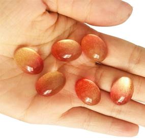 img 1 attached to 🌸 50 Pieces Golden Pink Oval Cabochons Suncatcher Flat Marbles - Ideal for Garden, Vase Filling, and Jewelry Making