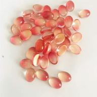 🌸 50 pieces golden pink oval cabochons suncatcher flat marbles - ideal for garden, vase filling, and jewelry making logo