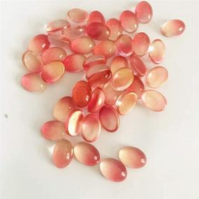 img 4 attached to 🌸 50 Pieces Golden Pink Oval Cabochons Suncatcher Flat Marbles - Ideal for Garden, Vase Filling, and Jewelry Making