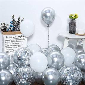 img 3 attached to 🎈 77 Pack of Silver Balloons in 3 Sizes - Metallic Chrome Silver Latex Balloon Arch for Wedding, Birthday, Engagement, and Baby Shower Decorations