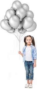 img 2 attached to 🎈 77 Pack of Silver Balloons in 3 Sizes - Metallic Chrome Silver Latex Balloon Arch for Wedding, Birthday, Engagement, and Baby Shower Decorations