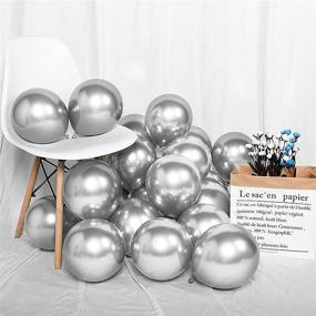 img 1 attached to 🎈 77 Pack of Silver Balloons in 3 Sizes - Metallic Chrome Silver Latex Balloon Arch for Wedding, Birthday, Engagement, and Baby Shower Decorations