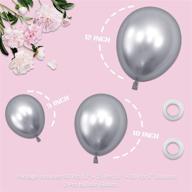 🎈 77 pack of silver balloons in 3 sizes - metallic chrome silver latex balloon arch for wedding, birthday, engagement, and baby shower decorations logo