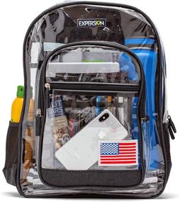 img 2 attached to American Patch Patriotic Clear Backpacks for Enhanced Visibility and Style