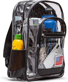 img 1 attached to American Patch Patriotic Clear Backpacks for Enhanced Visibility and Style