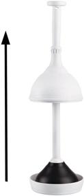 img 2 attached to 🚽 mDesign Plastic Bathroom Toilet Bowl Plunger Set - Lift & Lock Cover, Compact Storage Caddy with Base - Heavy Duty, Sleek Modern Design - White