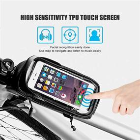 img 1 attached to 🚲 QIYOKI Premium Bike Frame Bag - Touch Screen-Sensitive & Waterproof - Reflective, Bicycle Handlebar Bag with Sun-Visor, Top Tube Bike Phone Mount Bag, Bike Cell Phone Holder for Phones up to 6.9 inches