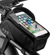 🚲 qiyoki premium bike frame bag - touch screen-sensitive & waterproof - reflective, bicycle handlebar bag with sun-visor, top tube bike phone mount bag, bike cell phone holder for phones up to 6.9 inches logo