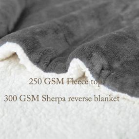 img 1 attached to 🛌 Luxurious LBRO2M Sherpa Fleece Bed Blanket - Queen Size Super Soft & Cozy Grey Plush Microfiber Couch Throw