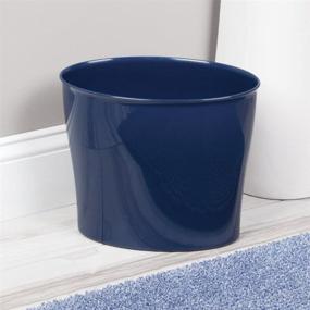 img 1 attached to 🗑️ Navy iDesign Nuvo Plastic Waste Basket: Versatile Trash Can for Bathroom, Kitchen, Office, or Bedroom