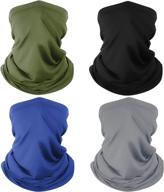 🧣 4 pack neck gaiter breathable bandana mask: ultimate outdoor protection for men and women - washable, reusable cooling gator mask face scarf, ideal for fishing, cycling, running, and more! logo