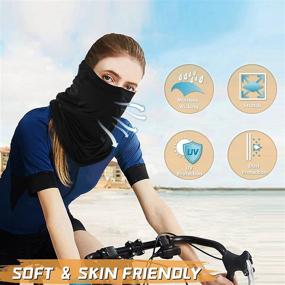 img 1 attached to 🧣 4 Pack Neck Gaiter Breathable Bandana Mask: Ultimate Outdoor Protection for Men and Women - Washable, Reusable Cooling Gator Mask Face Scarf, Ideal for Fishing, Cycling, Running, and More!