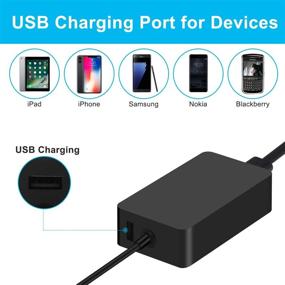 img 2 attached to Optimized Surface Pro Charger, 65W 15V 4A Power Adapter for Microsoft Surface Pro 3-7, Surface Laptop, Surface Go, and Surface Book