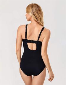 img 3 attached to 👙 DELIMIRA Women's Tummy Control One Piece Swimsuits Underwire Modest Swimwear - Bra Sizes: Flattering and Supportive Swimwear for Women