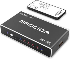 img 4 attached to 🎮 5 в 1 выход HDMI переключатель с пультом дистанционного управления - 4K 3D HDMI коммутатор для PS4, Xbox One, Fire TV, Sky Box, DVD, Laptop, Blu-ray - HDMI сплиттер mrocioa 5 портов