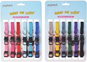 img 2 attached to PUPTECK 12 Pack Soft Nylon Puppy ID Collar: Adjustable, Breakaway & Whelping Litter Collars with Record Keeping Charts