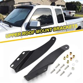 img 2 attached to 🚗 Dasen Upper Windshield Mount Brackets Kit for 52 Inch Curved LED Light Bar - Perfect Fit for 1989-1998 Chevy GMC