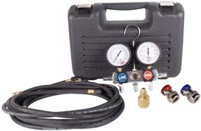 img 1 attached to 🌡️ FJC 6750 Black/Chrome Aluminum HVAC Manifold Gauge Set