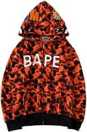 imilan boys shark camo 3d printed 🦈 ape bape hoodie jackets: trendy sweatershirts for teenagers logo