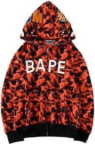 img 1 attached to Imilan Boys Shark Camo 3D Printed 🦈 Ape Bape Hoodie Jackets: Trendy Sweatershirts for Teenagers