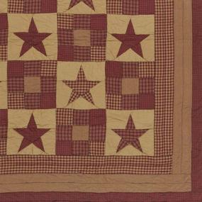 img 2 attached to 🔴 VHC Brands Ninepatch Star King Quilt 105Wx95L - Country Patchwork Design, Burgundy