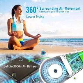 img 1 attached to 🌀 Stay Cool Anywhere with the Portable Neck Fan - Rechargeable Bladeless Neck Fan for Travel, Gym, Sleep, and Cooking - 3 Speeds, 360° Bendable, Low Noise (White)