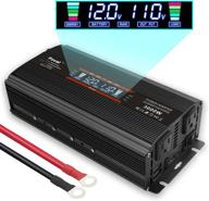 cantonape 1500w/3000w car power inverter 12v to 110v ac - lcd display, dual 🚗 ac outlets, dual 3.1a usb car adapter - black, replaceable fuses - for car home truck logo