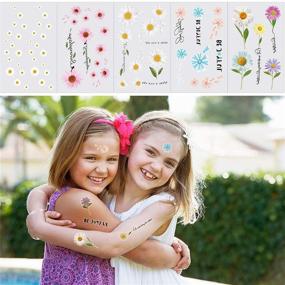 img 1 attached to Konsait Flower Temporary Tattoos: 25 Sheets of Waterproof Body Art Stickers for Women, Girls, and Kids - Hand, Neck, Wrist, Perfect for Birthday Parties and Party Favor Supplies