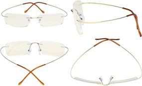 img 2 attached to Eyekepper UV Protection Titanium Rimless Reading Glasses for Men and Women - Blue Light Filter Computer Readers - Gold +1.50