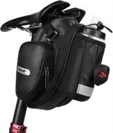 rhinowalk bike saddle bag: waterproof, large under-seat storage compartment bag with water bottle pocket - professional cycling accessories logo