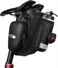 img 4 attached to Rhinowalk Bike Saddle Bag: Waterproof, Large Under-Seat Storage Compartment Bag with Water Bottle Pocket - Professional Cycling Accessories