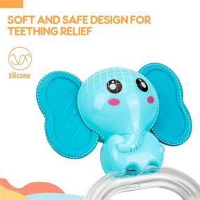 img 1 attached to 5-Piece Baby Rattle Teether Toys Set with Electronic Elephant Grab Shaker and Spin Rattles 👶 - Musical and Chewable Toys for Infant Boys and Girls Aged 0-12 Months by TOY Life