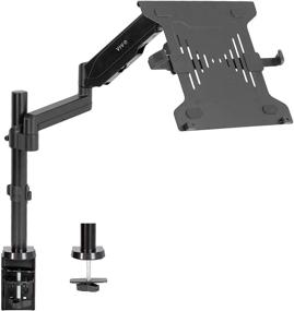 img 4 attached to 🖥️ VIVO Adjustable Laptop Holder Desk Mount for 10-15.6 inch Notebooks, Single Pneumatic Arm VESA Stand with C-clamp and Grommet Options, Black (STAND-V101L)