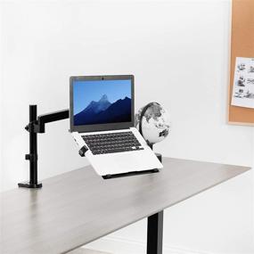 img 3 attached to 🖥️ VIVO Adjustable Laptop Holder Desk Mount for 10-15.6 inch Notebooks, Single Pneumatic Arm VESA Stand with C-clamp and Grommet Options, Black (STAND-V101L)