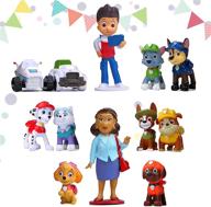 🐾 12-piece paw dog patrol cake toppers set - ideal for birthday cake decoration, mini decorative dolls, children's mini toys - durable and safe materials logo