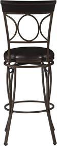 img 2 attached to 🪑 Stylish Linon Circled Brown and Black Brushed Stroke 30&#34; Swivel Counter Stool - Ideal for Contemporary Interiors