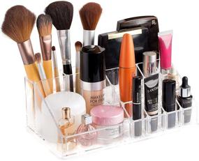 img 1 attached to Translucent Cosmetic Storage Organizer - Effortlessly Arrange Your Cosmetics, Jewelry & Hair Accessories. Enhances Vanity, Bathroom Counter, or Dresser Aesthetic. Transparent Design for Improved Visibility.