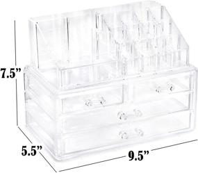 img 3 attached to Translucent Cosmetic Storage Organizer - Effortlessly Arrange Your Cosmetics, Jewelry & Hair Accessories. Enhances Vanity, Bathroom Counter, or Dresser Aesthetic. Transparent Design for Improved Visibility.