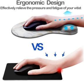 img 3 attached to Dooke Ergonomic Mouse Pad with Wrist Support, Cute Abstract Marbling 🖱️ Design, Non-Slip PU Base for Home Office, Studying, Easy Typing, and Pain Relief