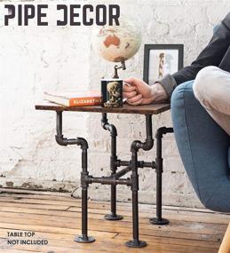 img 2 attached to 🚦 Industrial Pipe Decor Table Leg Set: Rustic End Table Base Kit with Vintage Streetlights Style