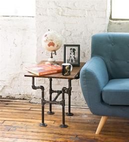 img 1 attached to 🚦 Industrial Pipe Decor Table Leg Set: Rustic End Table Base Kit with Vintage Streetlights Style