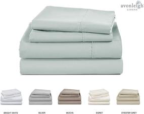 img 3 attached to Supremely Soft 400 Thread Count 100% Cotton Sheet Set - Full Size, Light Aqua - Breathable, Silky Sateen Weave - Fits 18 Inches Deep Pocket - 4 Piece Long Staple Combed Cotton Sheets
