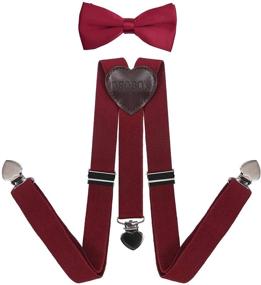 img 4 attached to Свадебные подтяжки и галстук-бабочка в комплекте для мальчиков DEOBOX