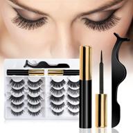 🧲 magnetic lashes kit, fcicarn reusable magnetic eyelashes with eyeliner - 10 pairs, natural looking false eyelashes, no glue needed logo