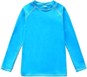 img 2 attached to Safe & Stylish: Shirt Sleeve Shirts Protection Swimsuits for Boys - Essential Swimwear