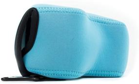 img 1 attached to 📸 MegaGear Blue Ultra Light Neoprene Camera Case with Carabiner for Panasonic Lumix DC-FZ80, FZ82, DC-FZ70, FZ72 - MG1167