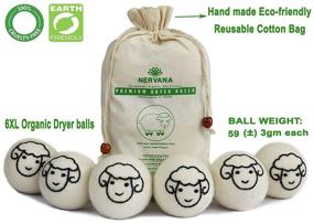 img 2 attached to 🐑 6 XL Premium Quality Organic Wool Dryer Balls - Handmade with New Zealand Merino Wool, Sheep Flock, Reusable Natural Fabric Softener, Fair-Trade